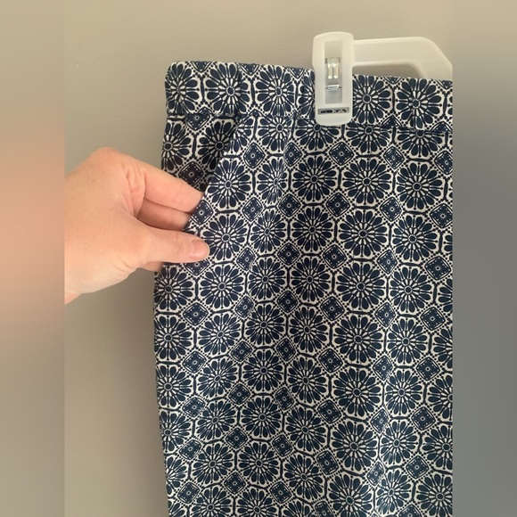 Womens Liz Claiborne Blue Floral Linen Blend Mid Rise Wide Leg New Pants XXL - Picture 2 of 8